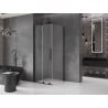 Mexen Velar Duschkabine Schiebetür 120 x 120 cm, Mattglas, Schwarz - 871-120-120-31-70