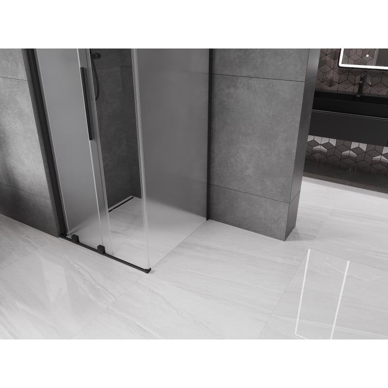 Mexen Velar Duschkabine Schiebetür 120 x 120 cm, Mattglas, Schwarz - 871-120-120-31-70