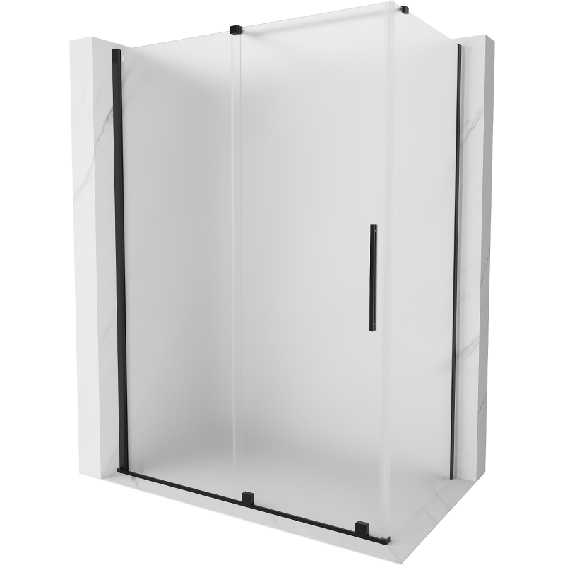 Mexen Velar Duschkabine, Schiebetür 130 x 70 cm, matt, schwarz - 871-130-070-31-70