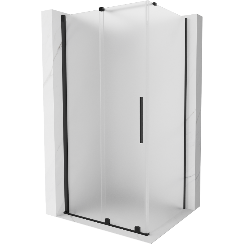Mexen Velar Duschkabine Schiebetür 130 x 100 cm, matt, schwarz - 871-130-100-31-70