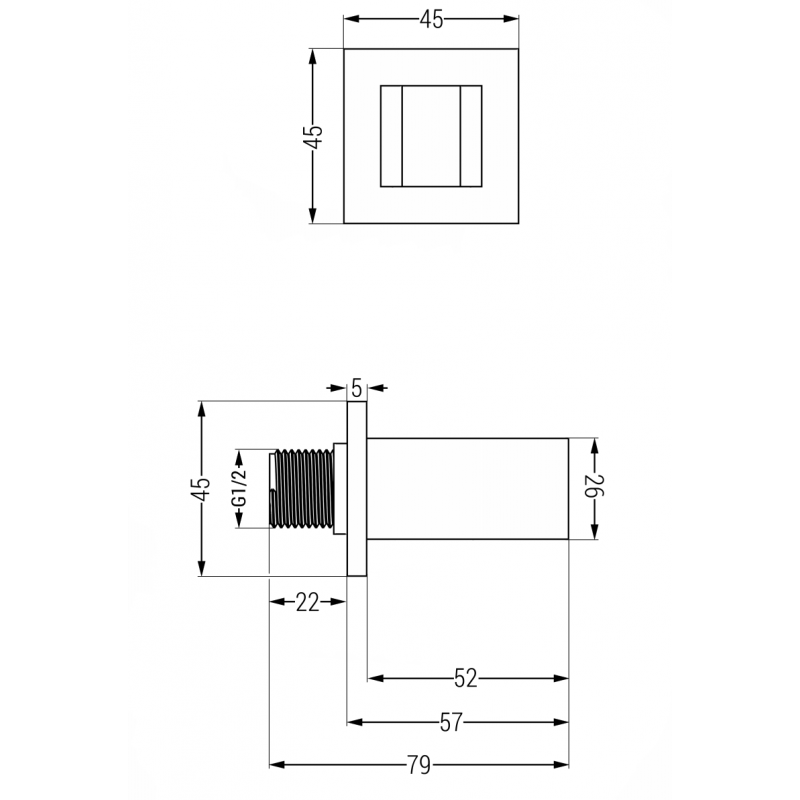 Mexen Cube Duschhalterung, Chrom - 79350-00