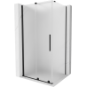 Mexen Velar Schiebeduschkabine 150 x 100 cm, Milchglas, schwarz - 871-150-100-31-70
