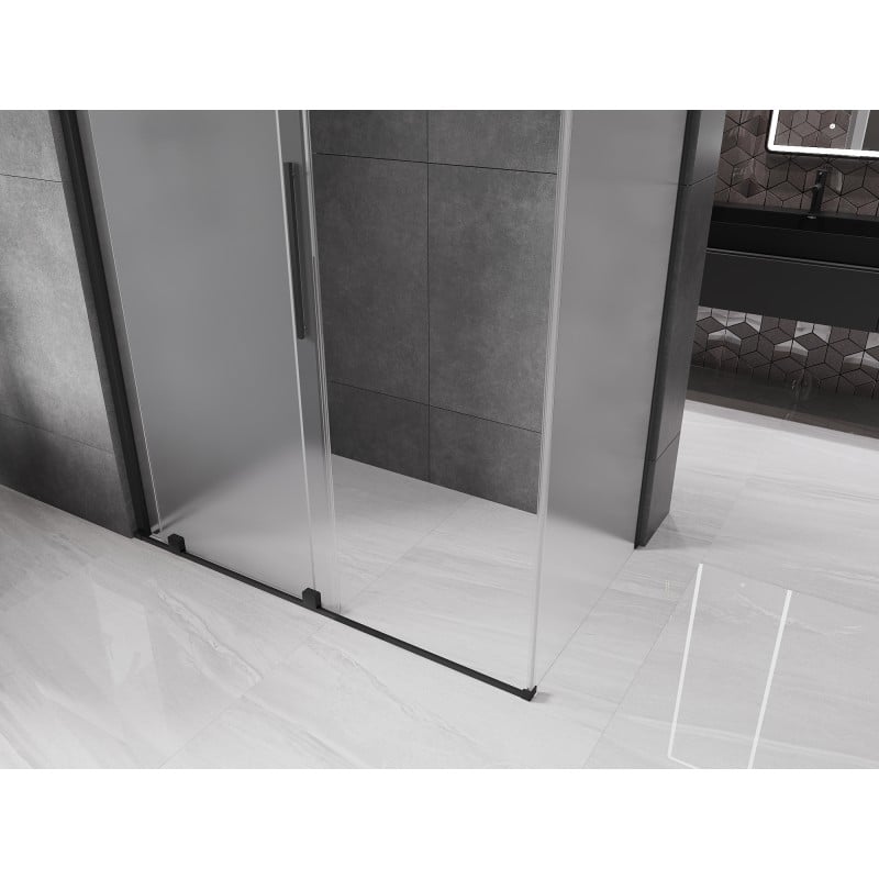 Mexen Velar Duschkabine Schiebetür 160 x 75 cm, satiniert, schwarz - 871-160-075-31-70