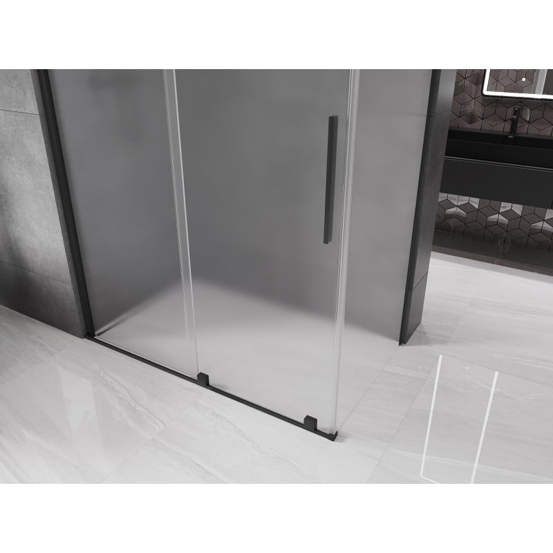 Mexen Velar Duschkabine Schiebetür 160 x 75 cm, satiniert, schwarz - 871-160-075-31-70