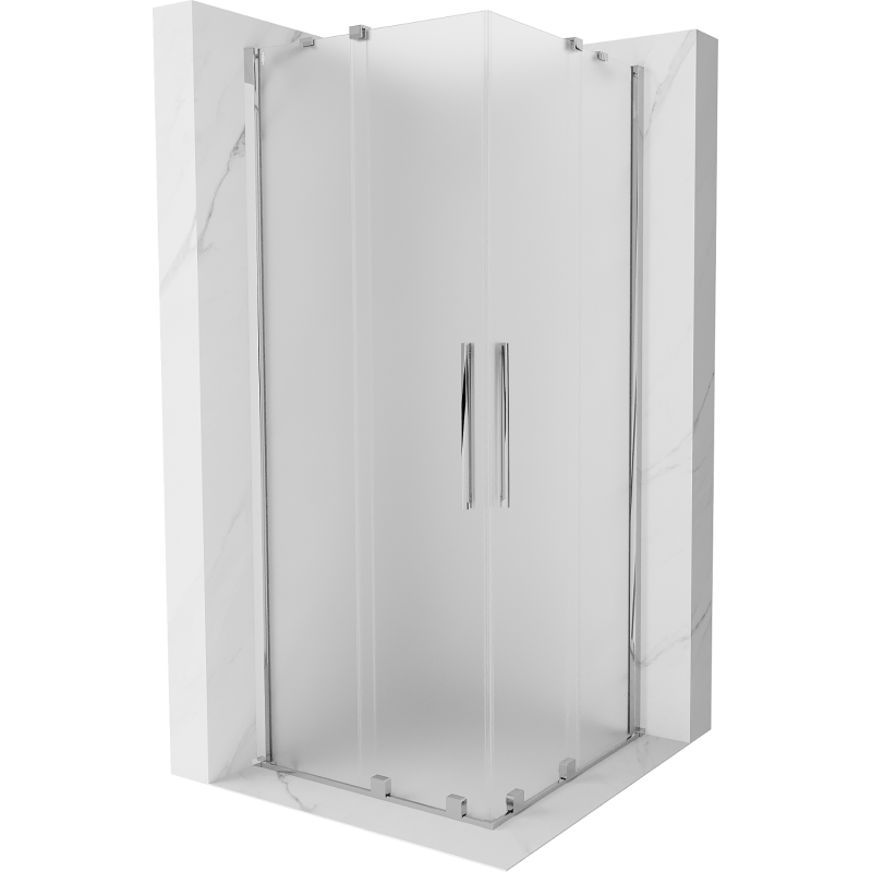 Mexen Velar Duo Duschkabine, verschiebbar, 80 x 80 cm, matt, Chrom - 871-080-080-32-01