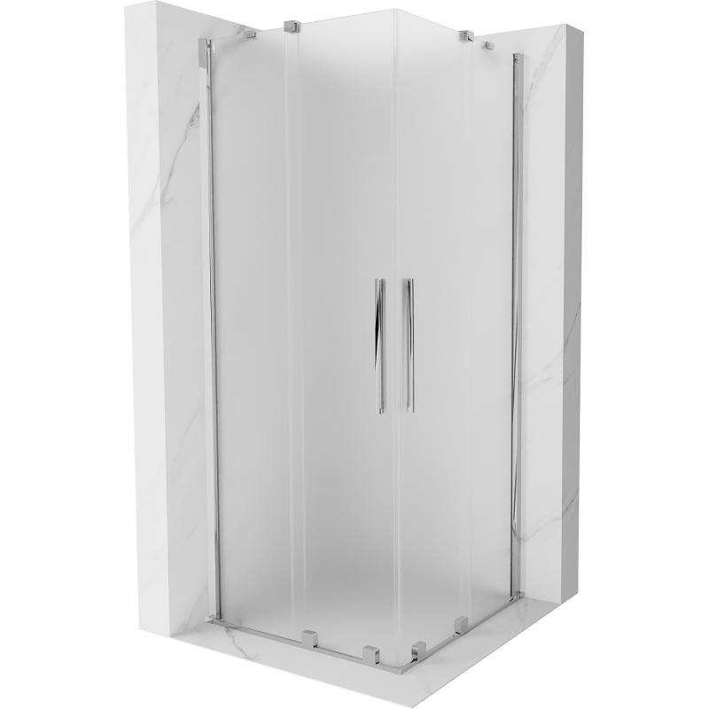 Mexen Velar Duo Schiebeduschkabine 90 x 90 cm, Milchglas, Chrom - 871-090-090-32-01