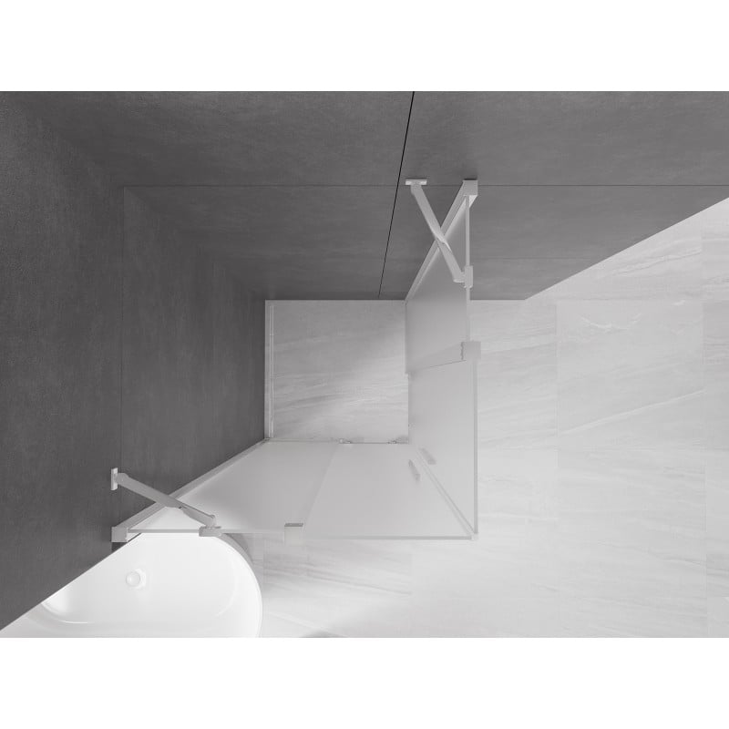 Mexen Velar Duo Duschkabine, verschiebbar, 80 x 80 cm, matt, Chrom - 871-080-080-32-01