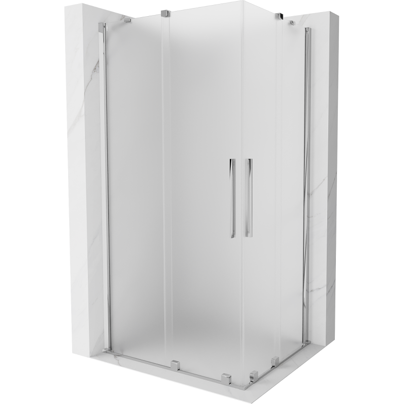 Mexen Velar Duo Duschkabine, 90 x 80 cm, Mattglas, Chrom - 871-090-080-32-01