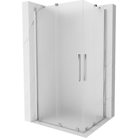 Mexen Velar Duo Duschkabine, 90 x 80 cm, Mattglas, Chrom - 871-090-080-32-01