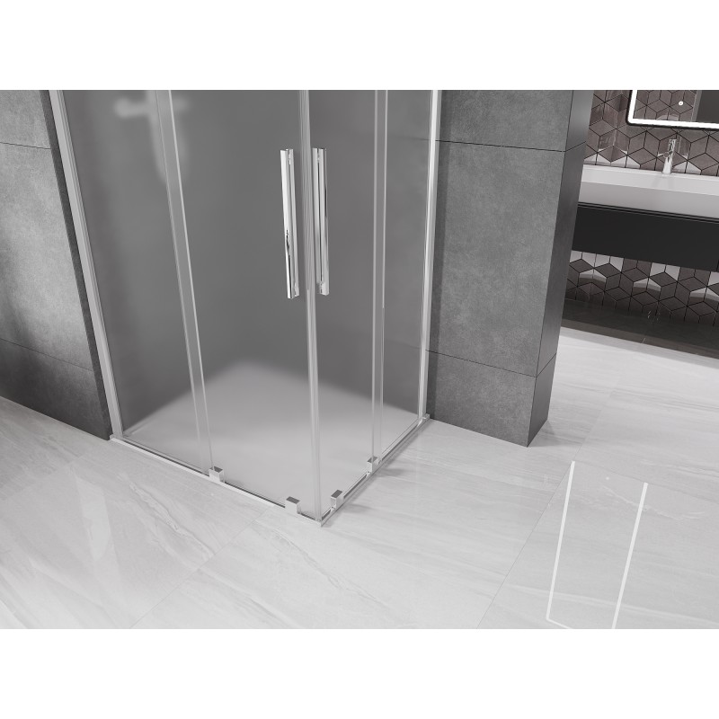 Mexen Velar Duo Duschkabine, 90 x 80 cm, Mattglas, Chrom - 871-090-080-32-01