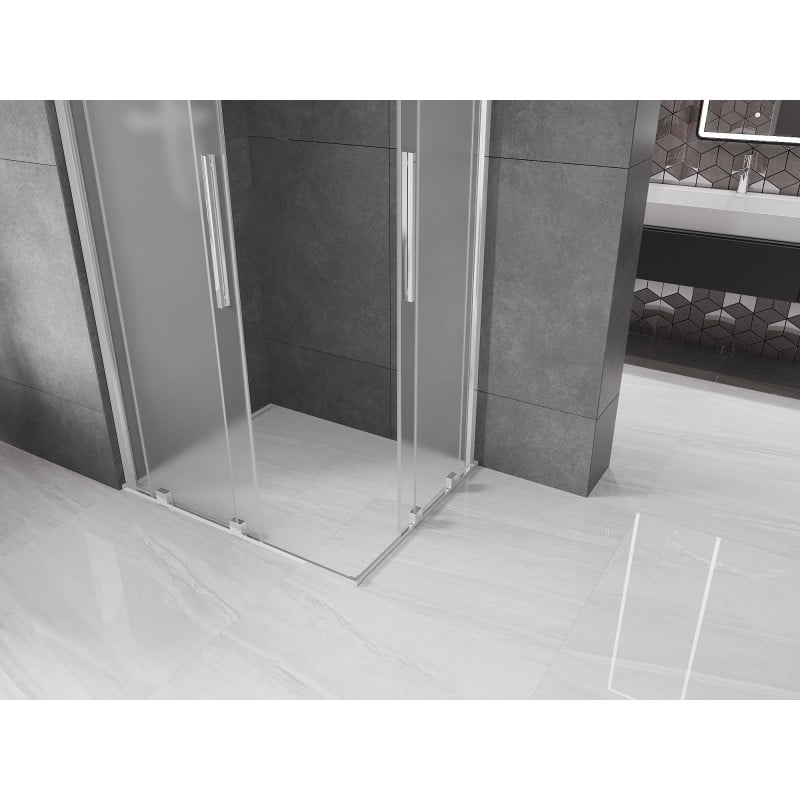 Mexen Velar Duo Duschkabine, 90 x 80 cm, Mattglas, Chrom - 871-090-080-32-01