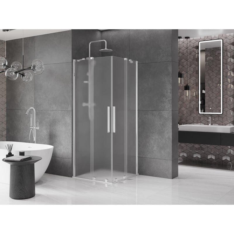 Mexen Velar Duo Schiebeduschkabine 100 x 100 cm, matt, chrom - 871-100-100-32-01