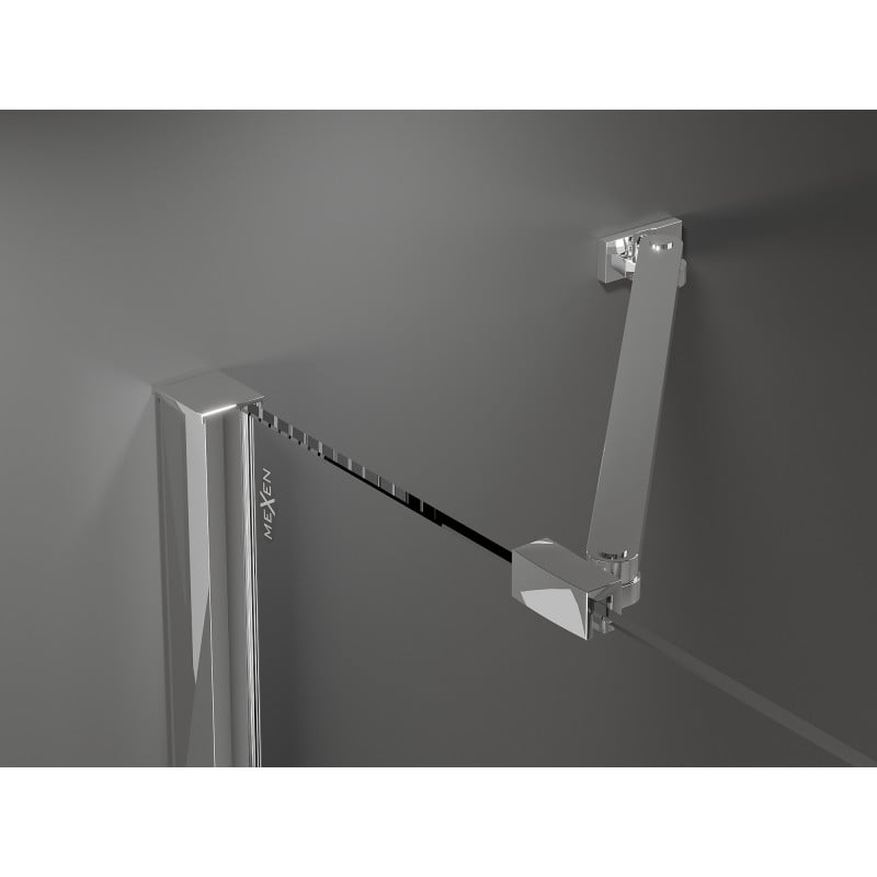 Mexen Velar Duo Schiebeduschkabine 90 x 90 cm, Milchglas, Chrom - 871-090-090-32-01