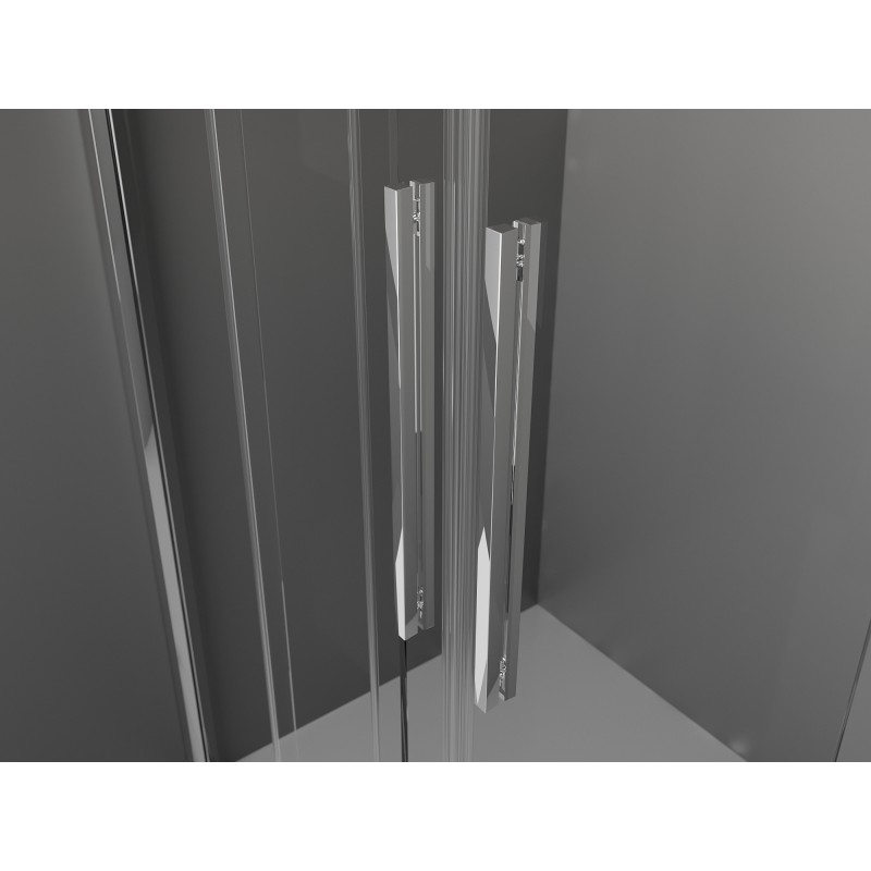Mexen Velar Duo Duschkabine, 90 x 80 cm, Mattglas, Chrom - 871-090-080-32-01