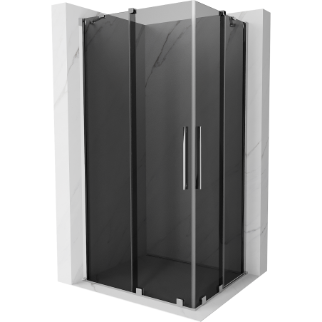 Mexen Velar Duo Schiebeduschkabine 90 x 80 cm, graphit, chrom - 871-090-080-42-01