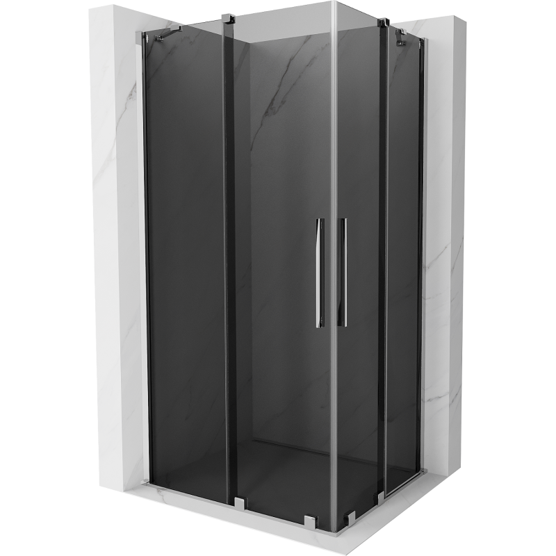Mexen Velar Duo Duschkabine zum Schieben 100 x 90 cm, Graphit, Chrom - 871-100-090-42-01