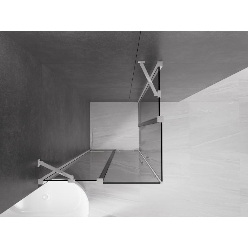 Mexen Velar Duo Duschkabine schiebbar 90 x 90 cm, Graphit, Chrom - 871-090-090-42-01