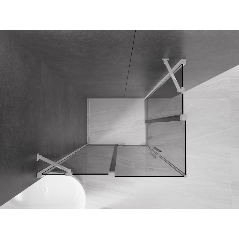 Mexen Velar Duo Duschkabine zum Schieben 100 x 90 cm, Graphit, Chrom - 871-100-090-42-01