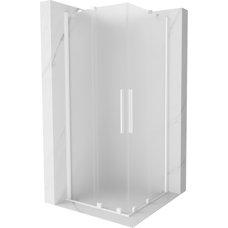 Mexen Velar Duo Schiebeduschkabine 90 x 90 cm, mattiert, weiß - 871-090-090-32-20