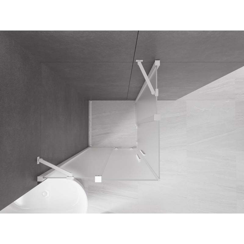 Mexen Velar Duo Schiebeduschkabine 100 x 100 cm, matt, weiß - 871-100-100-32-20