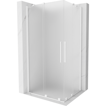 Mexen Velar Duo Duschkabine verschiebbar 90 x 80 cm, Frost, Weiß - 871-090-080-32-20