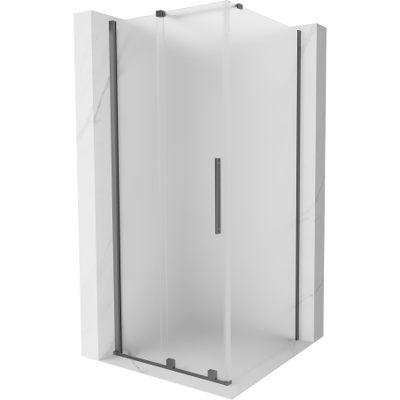 Mexen Velar Duschkabine schiebbar 90 x 90 cm, matt, Gun Metal - 871-090-090-31-95