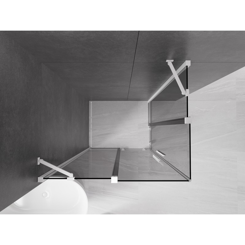 Mexen Velar Duo Duschkabine Schiebetür 100 x 90 cm, Graphit, Weiß - 871-100-090-42-20