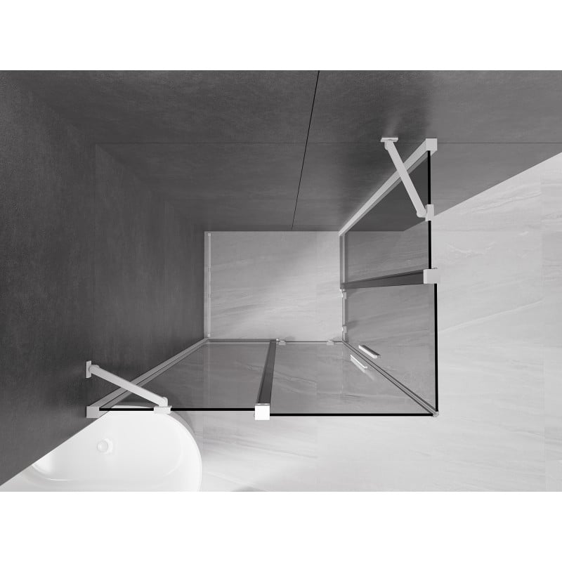 Mexen Velar Duo Schiebeduschkabine 90 x 80 cm, Graphit, Weiß - 871-090-080-42-20