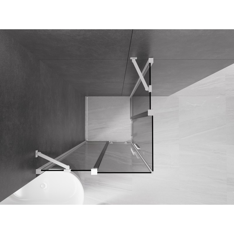 Mexen Velar Duo Schiebeduschkabine 100 x 100 cm, Graphit, Weiß - 871-100-100-42-20