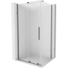 Mexen Velar Duschkabine schiebbar 100 x 110 cm, Milchglas, Gun Metal - 871-100-110-31-95