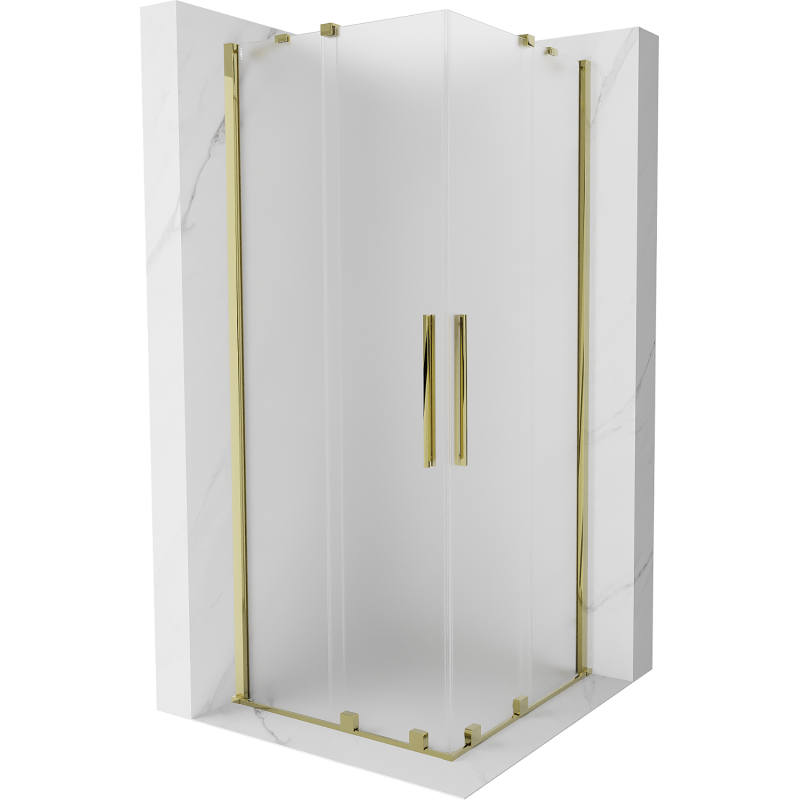 Mexen Velar Duo Schiebeduschkabine 80 x 80 cm, satiniert, gold - 871-080-080-32-50