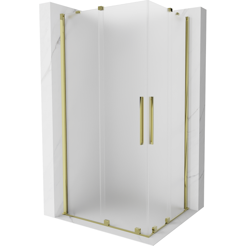 Mexen Velar Duo Schiebeduschkabine 90 x 80 cm, matt, gold - 871-090-080-32-50