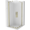 Mexen Velar Duo Duschkabine zum Schieben 100 x 100 cm, Milchglas, Gold - 871-100-100-32-50