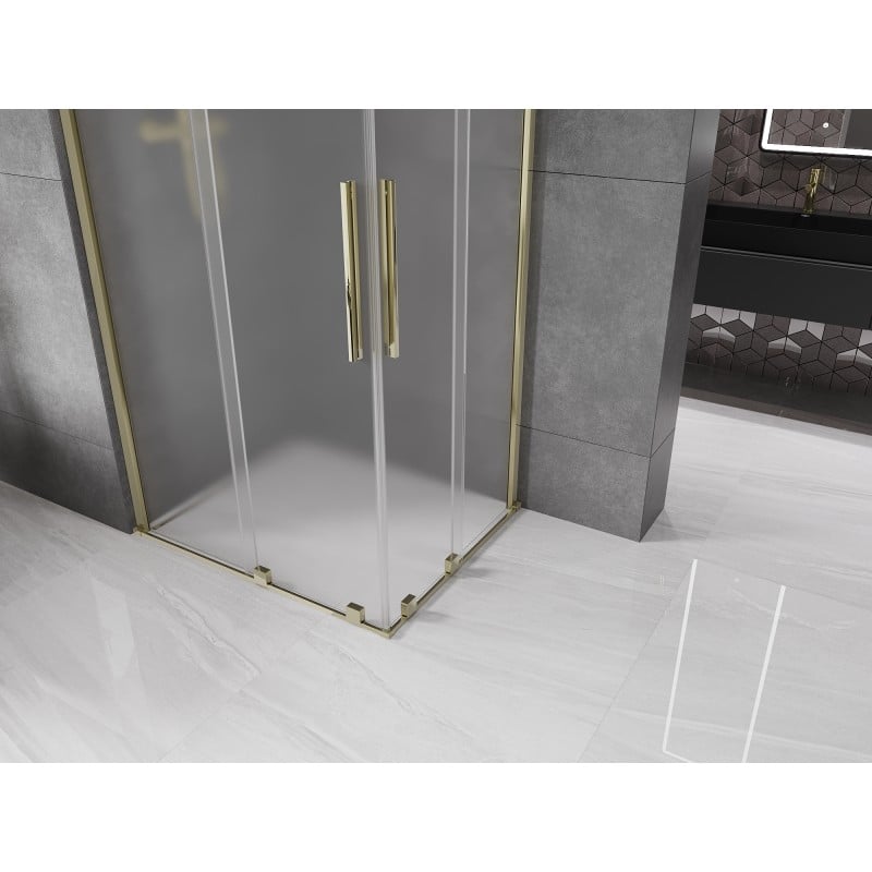 Mexen Velar Duo Schiebedusche 100 x 90 cm, matt, gold - 871-100-090-32-50