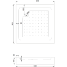 Mexen Rio quadratische Duschkabine 80 x 80 cm, weiße Streifen, Chrom + Duschwanne, weiß - 860-080-080-01-20-4510