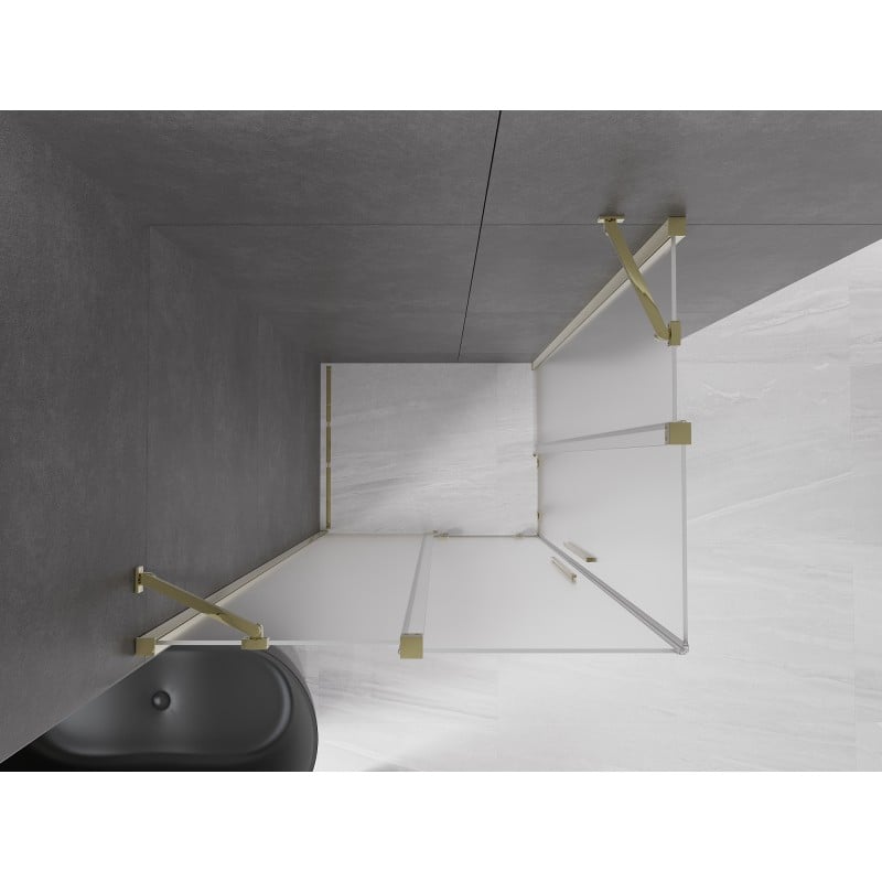 Mexen Velar Duo Schiebeduschkabine 90 x 80 cm, matt, gold - 871-090-080-32-50