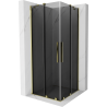 Mexen Velar Duo Duschkabine, Schiebetür, 80 x 80 cm, grafit, gold - 871-080-080-42-50