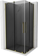 Mexen Velar Duo Duschkabine schiebbar 90 x 80 cm, Graphit, Gold - 871-090-080-42-50