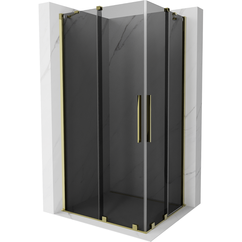 Mexen Velar Duo Schiebeduschkabine 100 x 90 cm, Graphit, Gold - 871-100-090-42-50