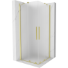 Mexen Velar Duo Duschkabine, Schiebetür 80 x 80 cm, matt, gebürstetes Gold - 871-080-080-32-55