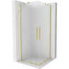 Mexen Velar Duo Schiebeduschkabine 90 x 90 cm, matt, gebürstetes Gold - 871-090-090-32-55