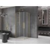 Mexen Velar Duo Duschkabine, Schiebetür 80 x 80 cm, matt, gebürstetes Gold - 871-080-080-32-55