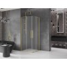 Mexen Velar Duo Schiebeduschkabine 90 x 90 cm, matt, gebürstetes Gold - 871-090-090-32-55