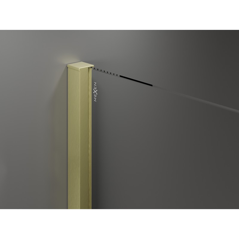 Mexen Velar Duo Schiebeduschkabine 90 x 90 cm, Graphit, gebürstetes Gold - 871-090-090-42-55