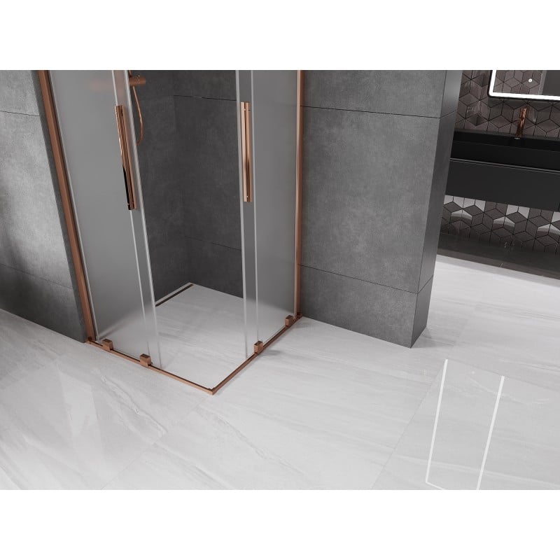 Mexen Velar Duo Schiebeduschkabine 90 x 90 cm, matt, Roségold - 871-090-090-32-60