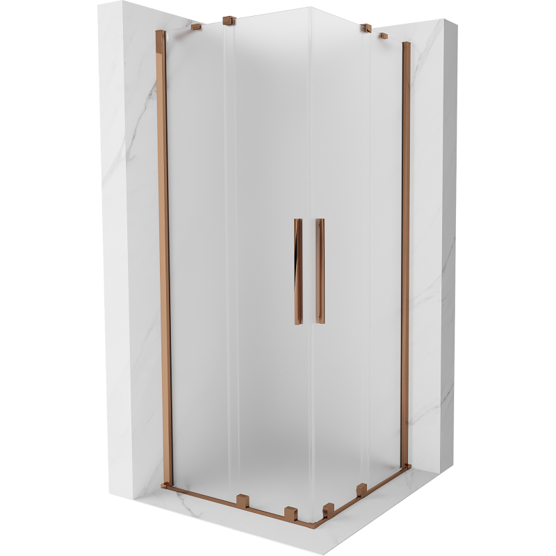 Mexen Velar Duo Schiebeduschkabine 90 x 90 cm, matt, Roségold - 871-090-090-32-60