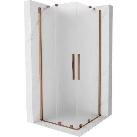 Mexen Velar Duo Schiebeduschkabine 90 x 90 cm, matt, Roségold - 871-090-090-32-60