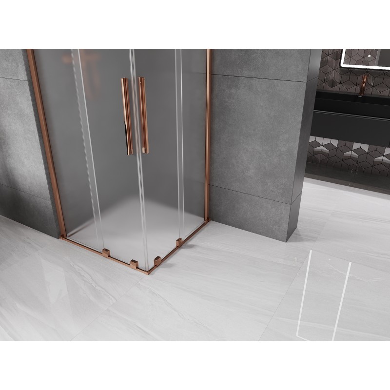Mexen Velar Duo Schiebeduschkabine 90 x 90 cm, matt, Roségold - 871-090-090-32-60