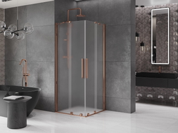 Mexen Velar Duo Schiebeduschkabine 90 x 90 cm, matt, Roségold - 871-090-090-32-60