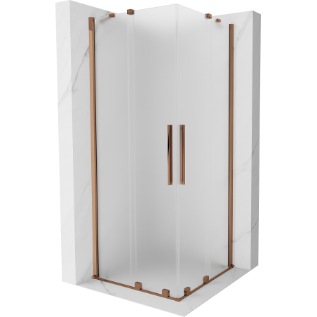 Mexen Velar Duo Schiebeduschkabine 80 x 80 cm, Mattglas, Roségold - 871-080-080-32-60
